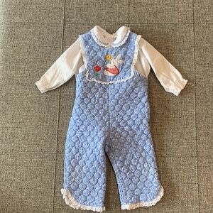 By Thomas‎ - vintage quilted romper/overalls, 6-9 month
